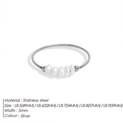 18k Gold Pearl Beaded Stacking Ring