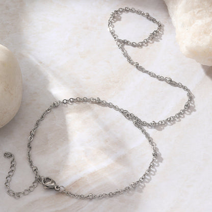Gold Beaded Hand Chain Bracelet