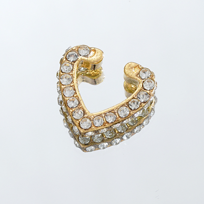 Crystal-Laced Heart Hoop Charm