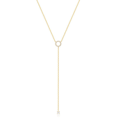 Minimal Circle Drop Pendant Necklace