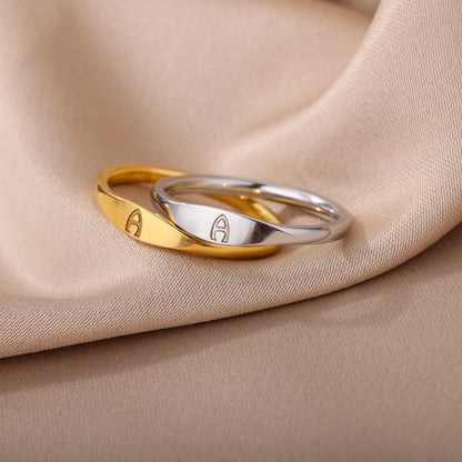Tiny Initial Letter Ring