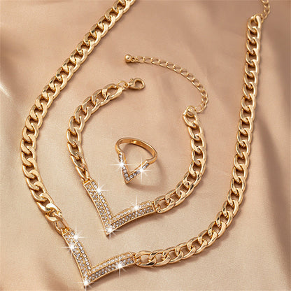 3pc V-Shape Chain Jewelry Set