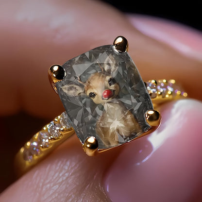 Red Nose Reindeer Square Ring