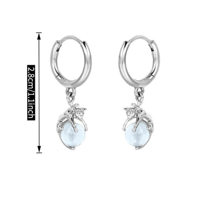 Cat Moonstone Drop Earrings