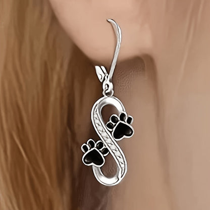 Infinity Paw Drop Earrings