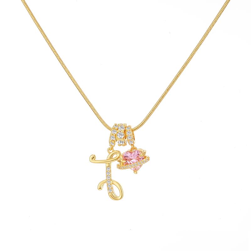 Initial Heart Charm Necklace