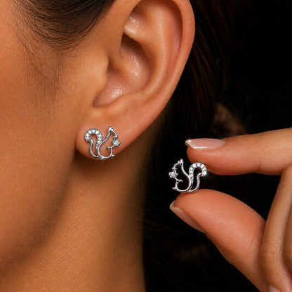 Crystal Squirrel Stud Earrings