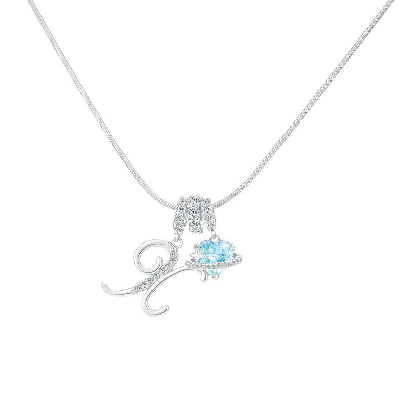 Initial Heart Charm Necklace