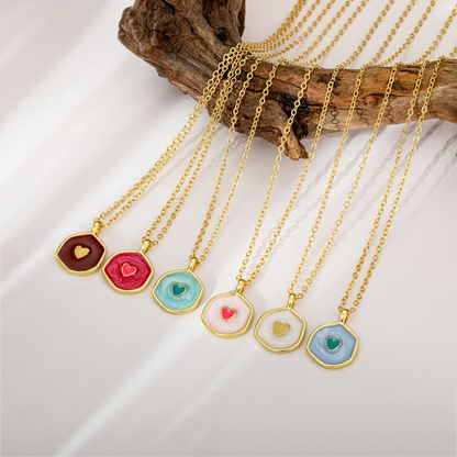 Two Tone Glow Heart Necklace