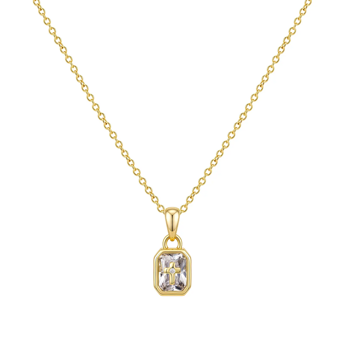 Cross Birthstone Necklace