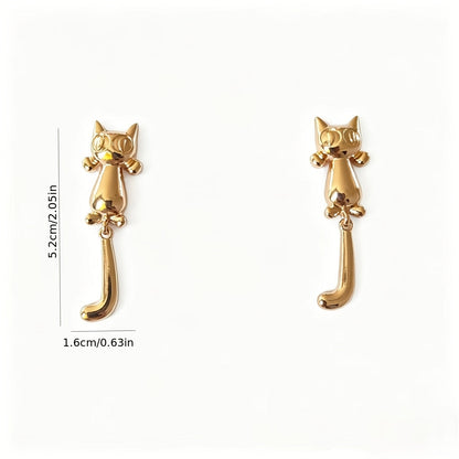 Long Tail Cat Earrings