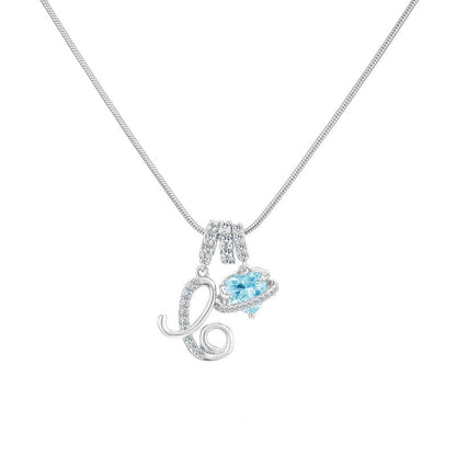 Initial Heart Charm Necklace