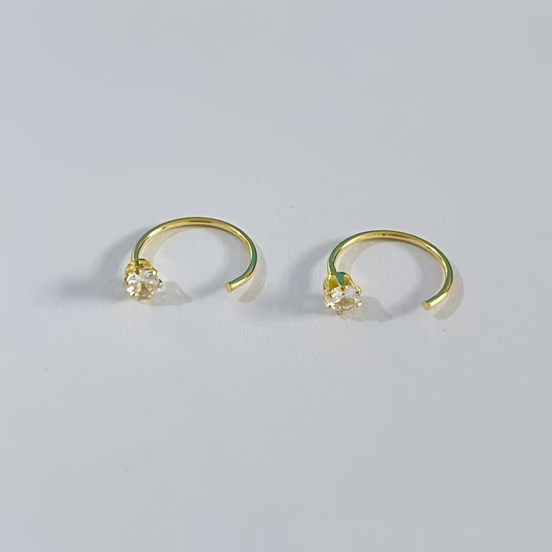 Zirconia C-Hoop Earrings