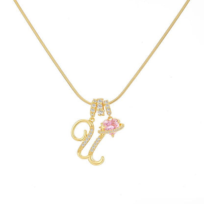 Initial Heart Charm Necklace