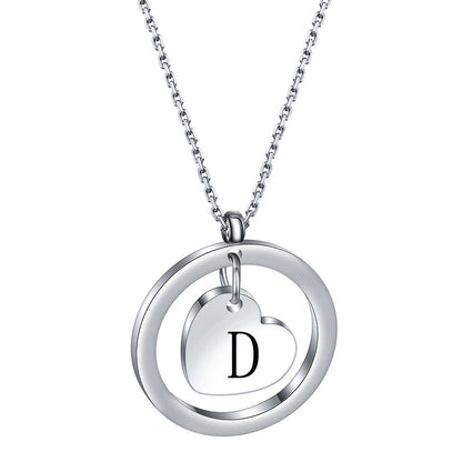 Initial Heart Pendant Necklace