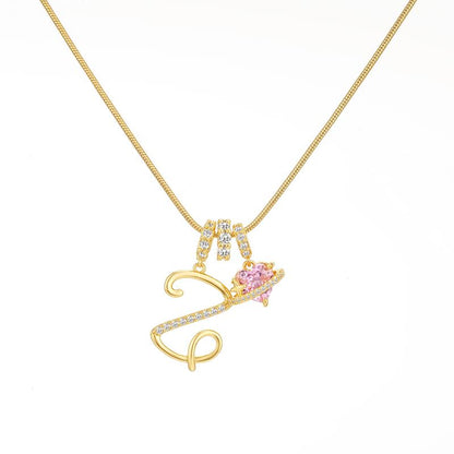 Initial Heart Charm Necklace