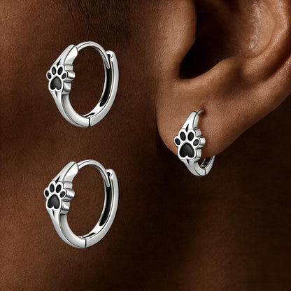 Paw Print Hoop Earrings