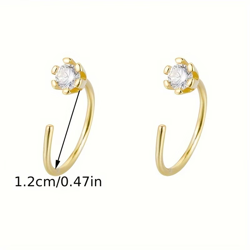 Zirconia C-Hoop Earrings