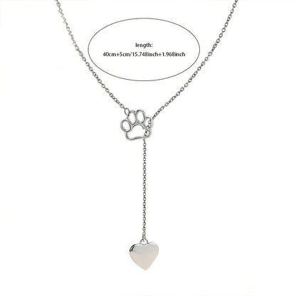 Paw Heart Pendant Necklace