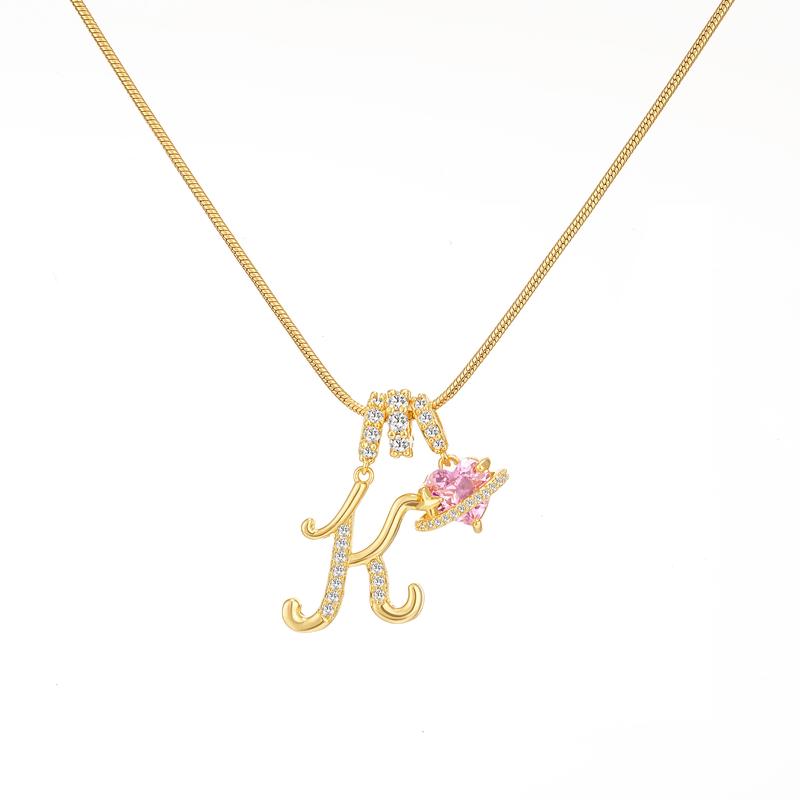 Initial Heart Charm Necklace