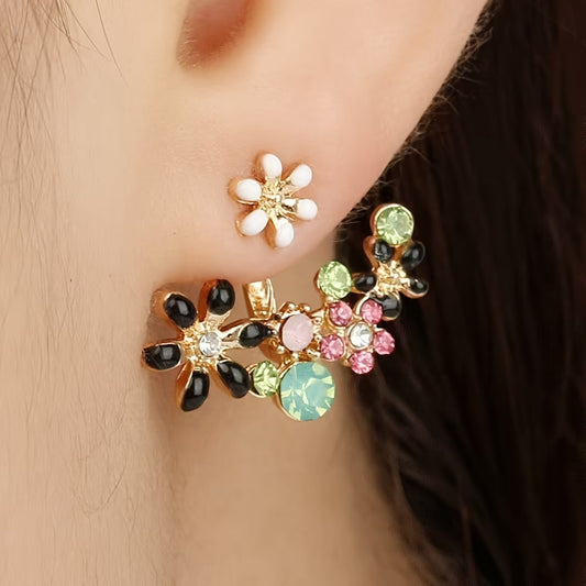 Colorful Floral Stud Earrings