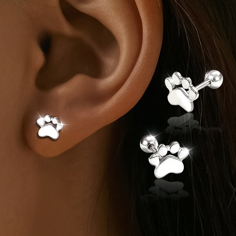 Paw Print Stud Earrings
