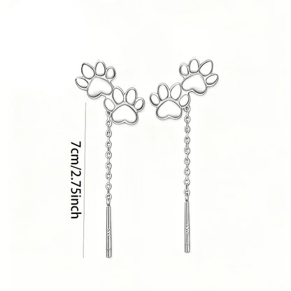 Paw Print Threader Earrings