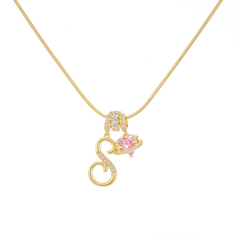 Initial Heart Charm Necklace