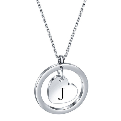 Initial Heart Pendant Necklace