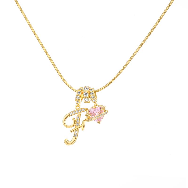Initial Heart Charm Necklace