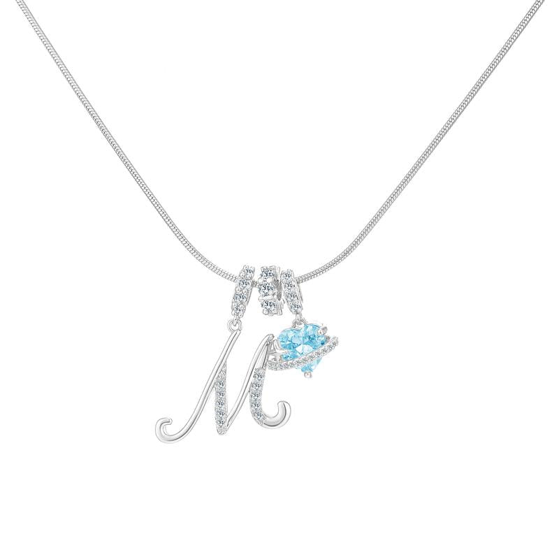 Initial Heart Charm Necklace