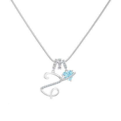Initial Heart Charm Necklace