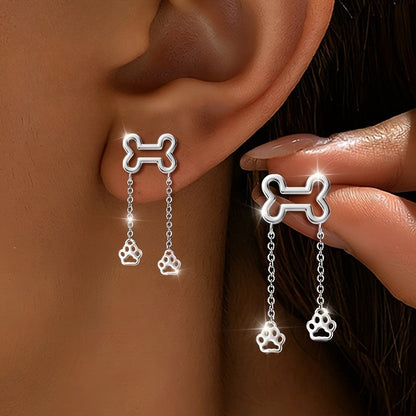 Bone Paw Drop Earrings