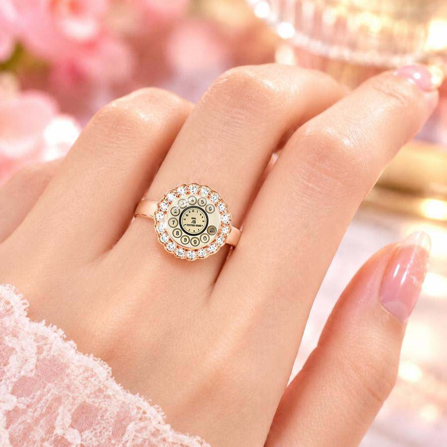Vintage Telephone Crystal Ring