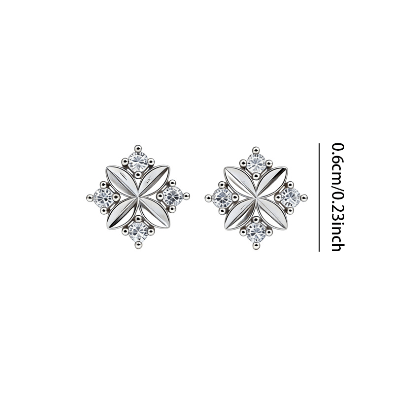 Crystal Floral Stud Earrings