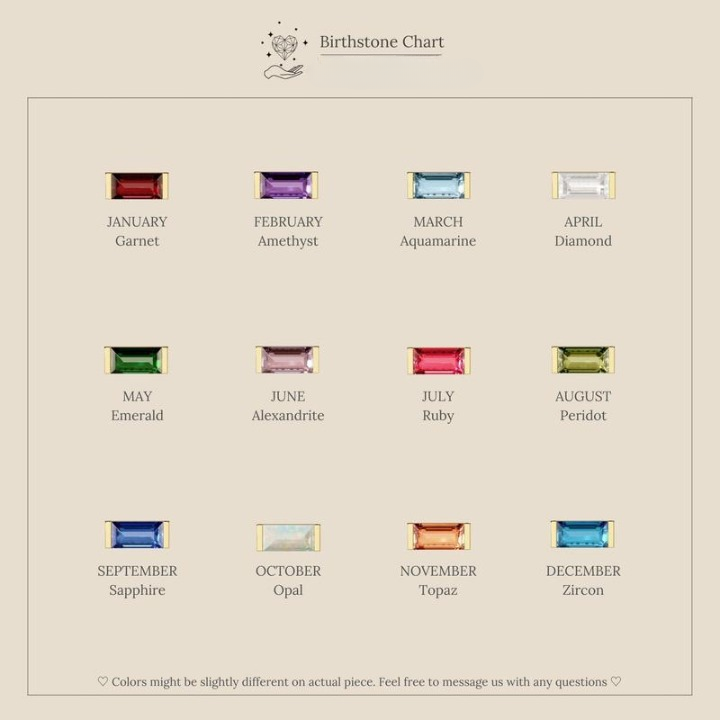 Rectange Birthstone Necklace