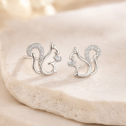 Crystal Squirrel Stud Earrings