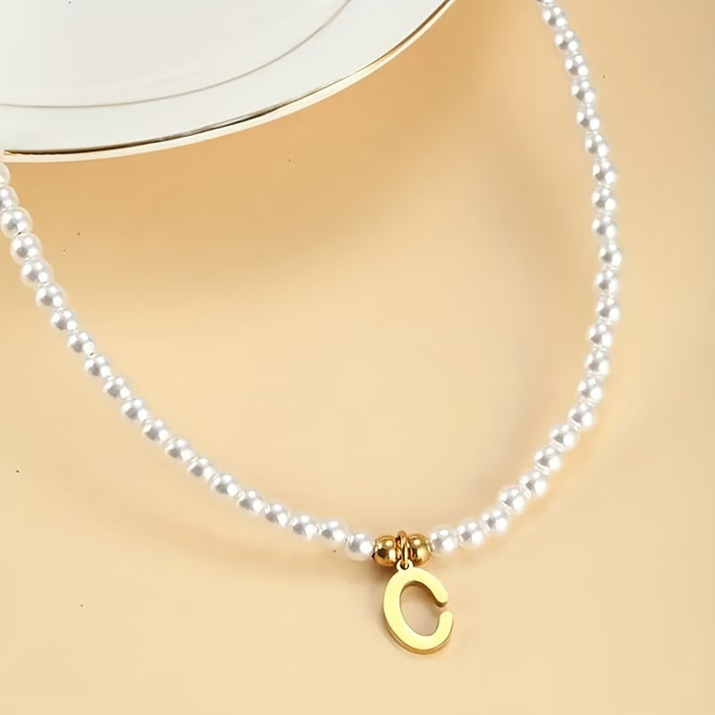 Personalized Pearl Initial Necklace