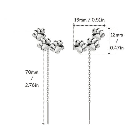 Paw Print Threader Earrings