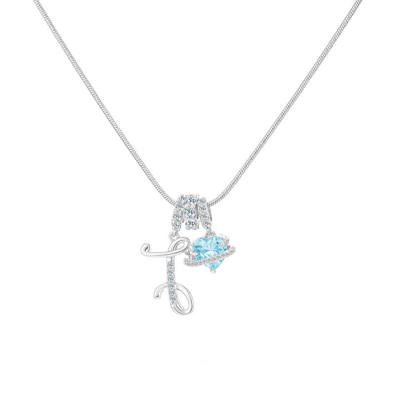 Initial Heart Charm Necklace