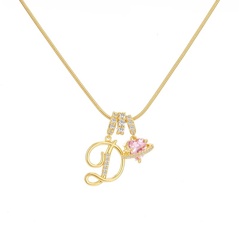 Initial Heart Charm Necklace