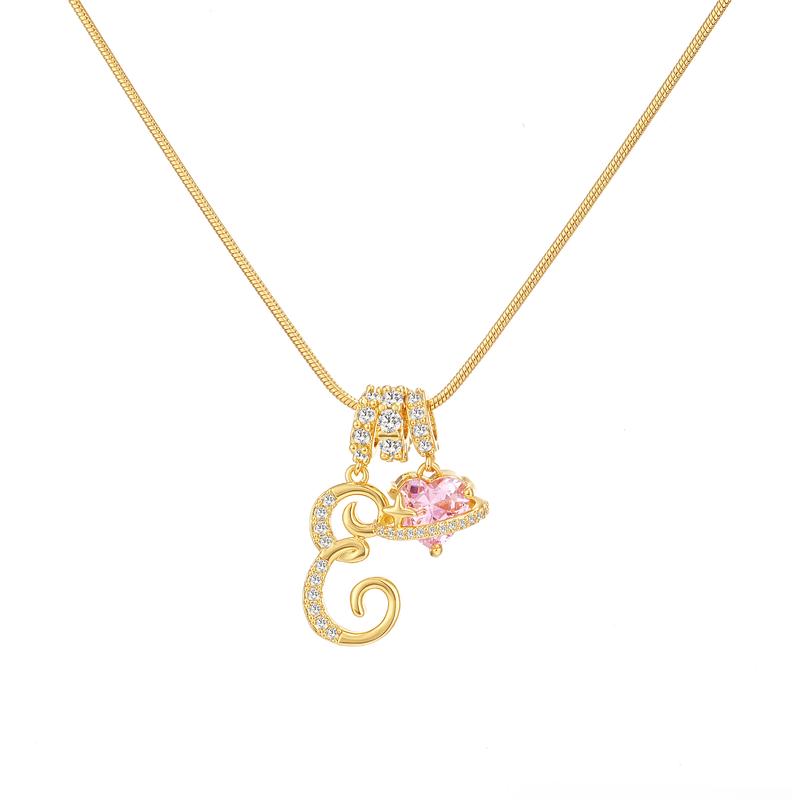 Initial Heart Charm Necklace