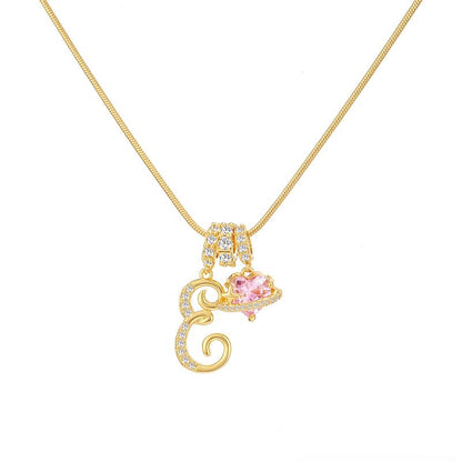 Initial Heart Charm Necklace