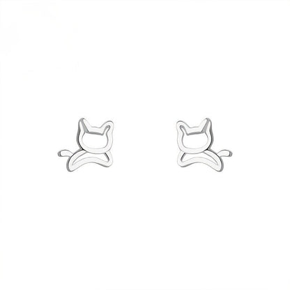 Sitting Cat Stud Earrings