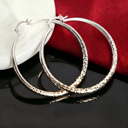 14k Sparkling Hoop Earrings