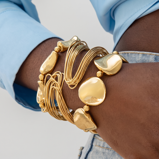 3pc Irregular Geometric Bracelet Stack