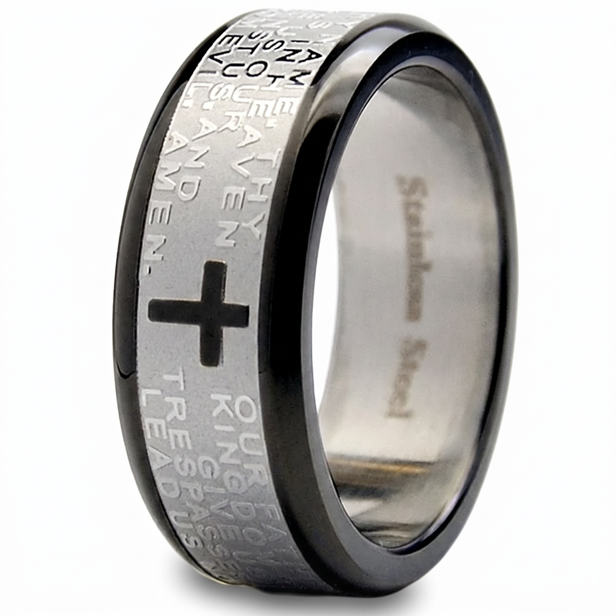 Cross Lord's Prayer Ring
