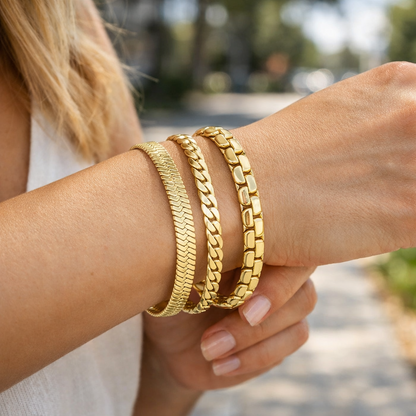 3pc 14k Plated Bracelet