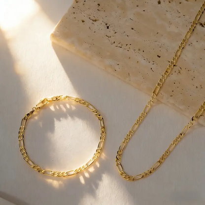 18k Plated Necklace and Bracelet Set