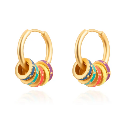 Rainbow Hoop Earrings